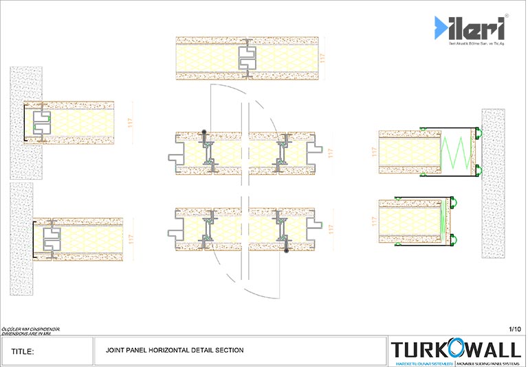 Movable partition wall plan drawing