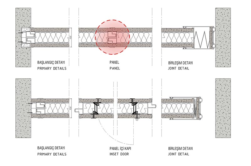 movable partition horizontal section detail drawings