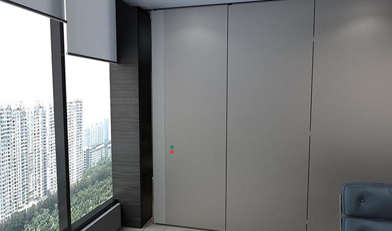 Electric folding movable partition connection