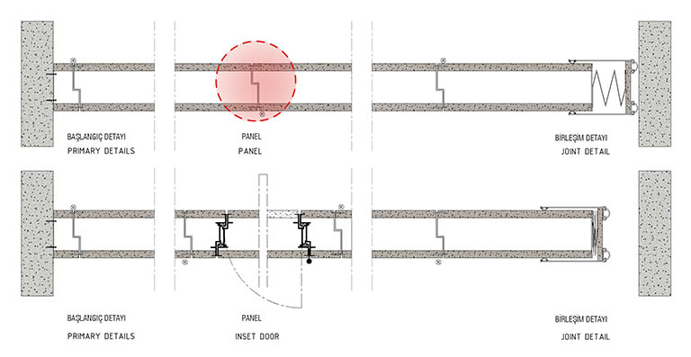 Panglass basic folding partition wall horizontal jointed partitions