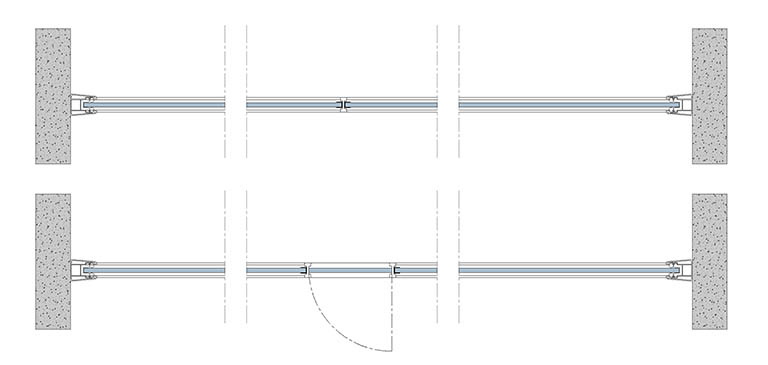 Panglass movable partition wall basic plans