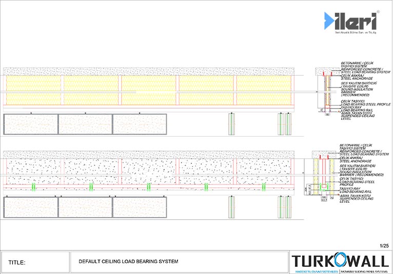 Movable wall systems in-ceiling carrier construction options