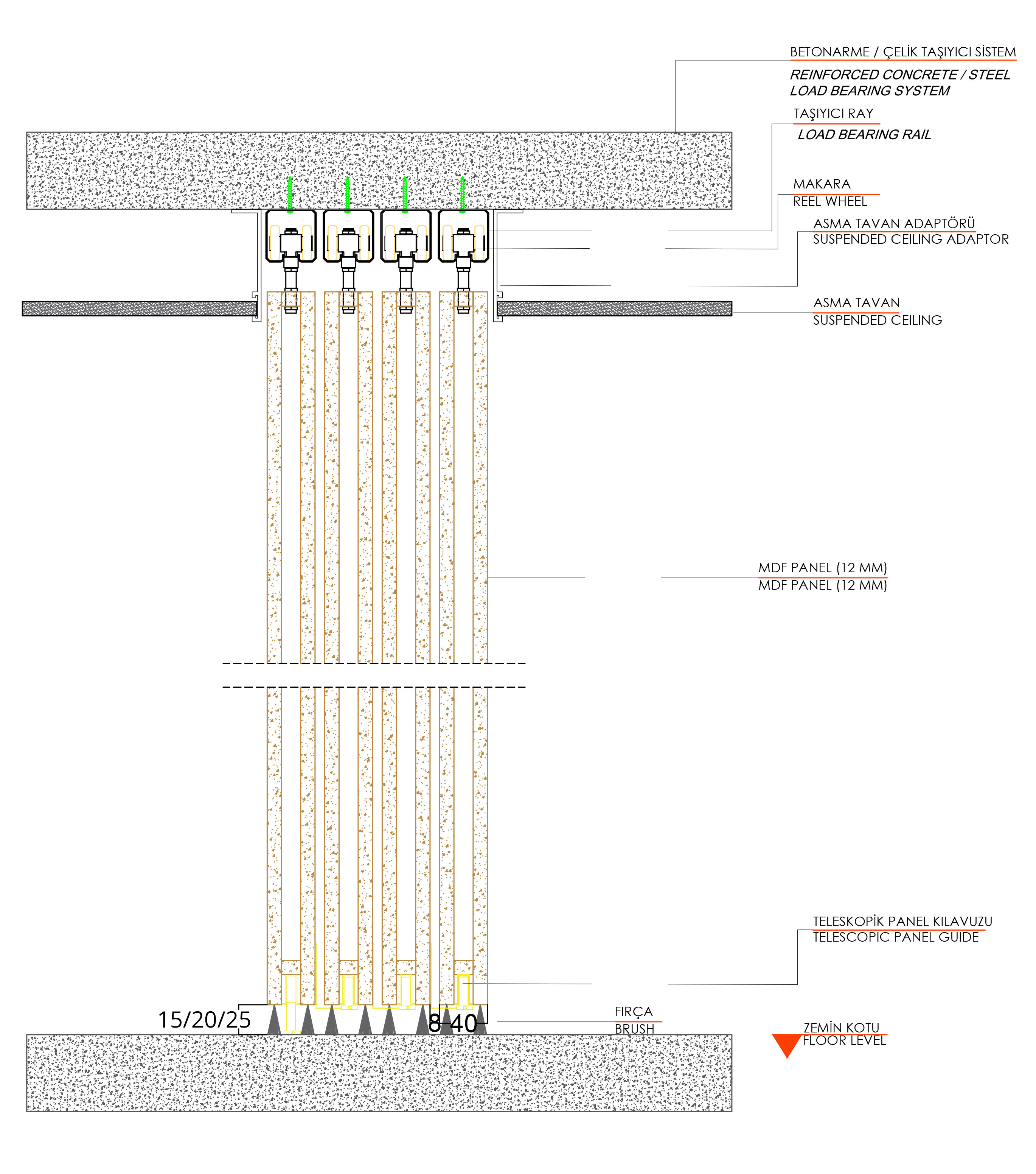 turkowall slide wooden movable partition wall vertical sections