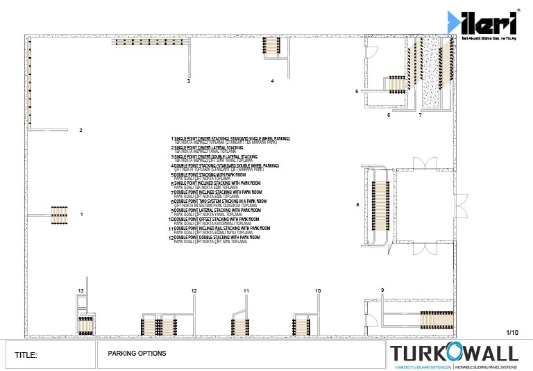 hareketli katlanır duvar bölme park seçenekleri